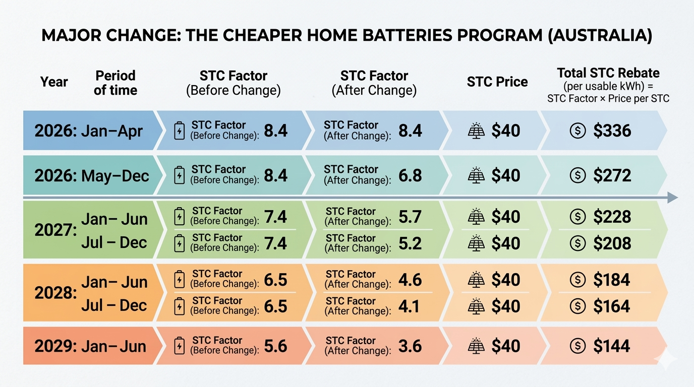 Major Change The Cheaper Home Batteries Program in 2026